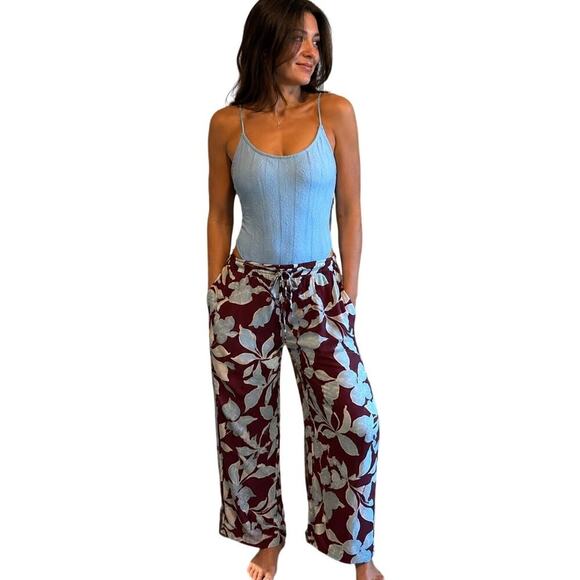 Shade & Shore Other - Shade Shore Eyelet Cheeky Coverage One Piece Swimsuit w/ Coverup Pants Sz Small